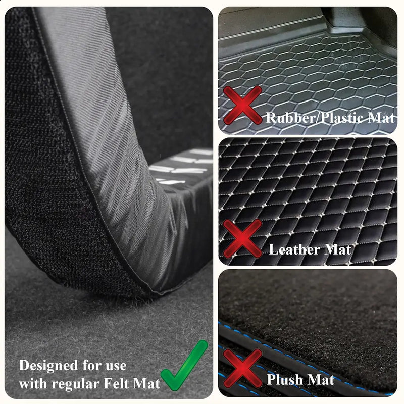 Comparing compatible trunk felt floors and incompatible plastic and rubber mats