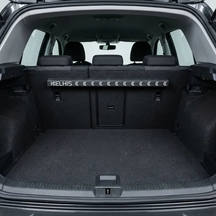 FlexiStick lying flat flush against the trunk wall saving space